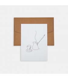 Mini Poster - Line Drawings 13x18 - Turkish Coffee