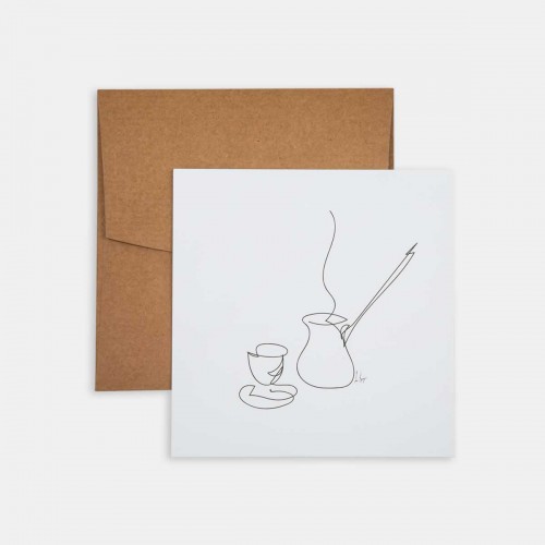 Mini Poster - Line Drawings 15x15 - Turkish Coffee