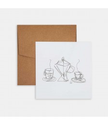 Mini Poster - Line Drawings 15x15 - Coffee